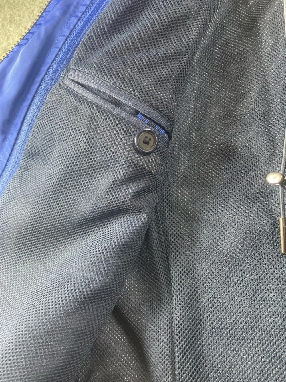 Classic Navy Sport Coat with Detachable Blue Zip-In‎ Hood